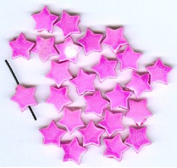 25 13mm Pink Pearlized Acrylic Star Beads