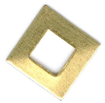 1 17x17mm Antique Gold Beveled Open Square Stamping Blank