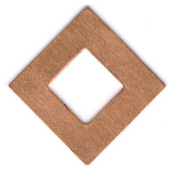 1, 17x17mm Copper Open Square Stamping Blank