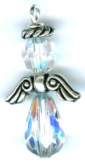 2, 25mm Preciosa and TierraCast Angel Pendants