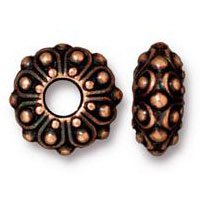 1 5x12mm TierraCast Large Hole Antique Copper Casbah Bead