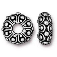 1 5x12mm TierraCast Large Hole Antique Silver Casbah Bead