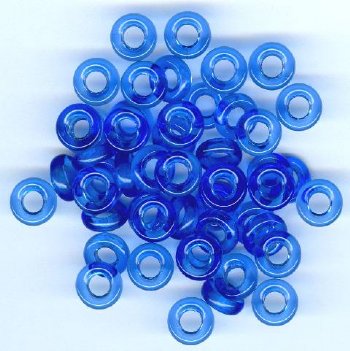 50 3x9mm Transparent Sapphire Ring Beads