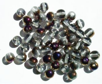 25 8mm Transparent Crystal Azuro Round Glass Beads
