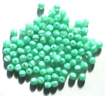 50 6mm Satin Jadeite Green Round Glass Beads