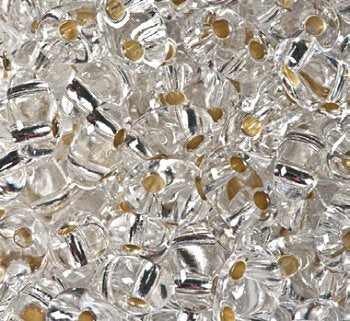 TB-02003 - 10 Grams Silverlined Crystal 2.5x5mm Preciosa Twin Beads