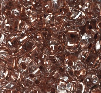 TB-02004 - 10 Grams Copperlined Crystal 2.5x5mm Preciosa Twin Beads