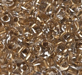 TB-02005 - 10 Grams Bronzelined Crystal 2.5x5mm Preciosa Twin Beads