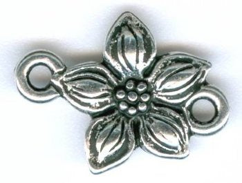 1 12mm 2- Loop TierraCast Antique Silver Jasmine Star Link