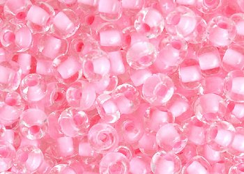 20 Gram Vial of 2/0 Crystal Colorlined Pink Seed Beads