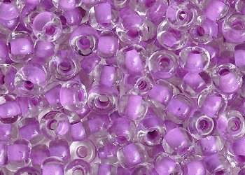 20 Gram Vial of 2/0 Crystal Colorlined Violet Seed Beads