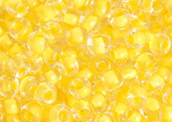20 Gram Vial of 2/0 Crystal Colorlined Yellow Seed Beads