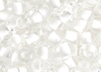 20 Gram Vial of 2/0 Crystal Colorlined White Seed Beads