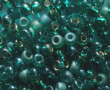 20 Gram Vial of 2/0 Teal Multi Mix Seed Beads