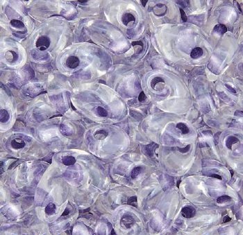 LM1530 - 10 Grams Crystal Colorlined Amethyst Iris Lustre 4x7mm Long Miyuki Magatama Drop Beads