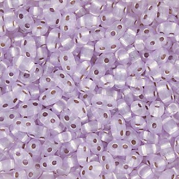 TB-02009 - 10 Grams Crystal Violet Silverlined Terra Pearl 2.5x5mm Preciosa Twin Beads