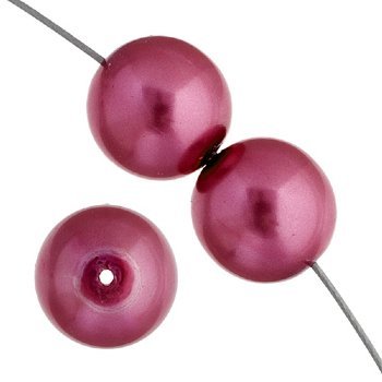 20 12mm Honeysuckle Pink Glass Pearl Beads