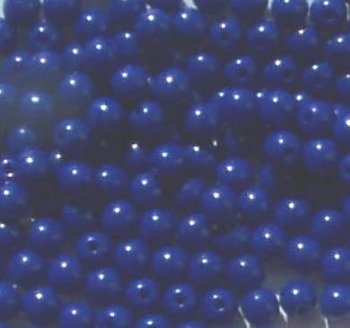 100 4mm Opaque Royal Blue Round Glass Beads