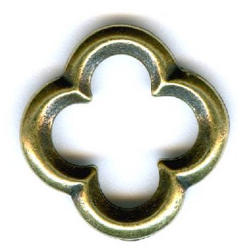 1 16mm TierraCast Brass Oxide Quatrefoil Link