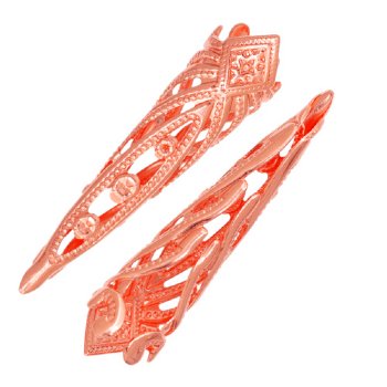 10 28x8mm Bright Copper Filigrae Cones