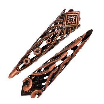 10 28x8mm Antique Copper Filigrae Cones