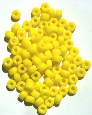 100 4x6mm Crow Beads Opaque Yellow