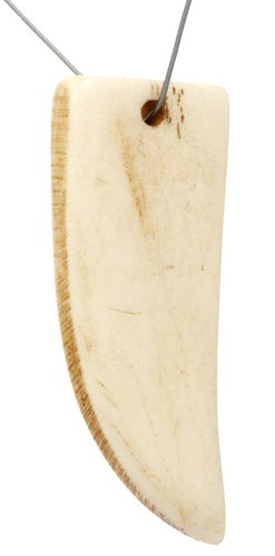 1 43x20mm Carved Antiqued Tusk Worked on Bone Pendant