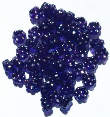 50 8x4mm Transparent Tanzanite Glass Flower Beads