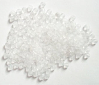 100 4mm Transparent Matte Crystal Round Glass Beads