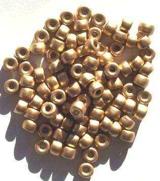 100 4x6mm Matte Gold Glass Crow Beads