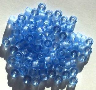 100 4x6mm Transparent Light Sapphire Glass Crow Beads