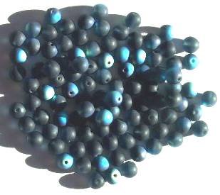 50 6mm Transparent Matte Montana Blue AB Round Beads