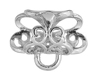 1 20x12mm Large Silver Filigree Butterfly Sliding Bail