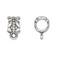 5 8x6mm Antique Silver Dragonfly Sliding Tube Bail