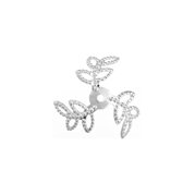 10 16mm Tri Leaf Silver Plated Bead Caps