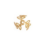 10 16mm Tri Leaf Gold Plated Bead Caps