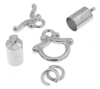 Kumihimo Silver Bow Toggle Starter Findings Kit