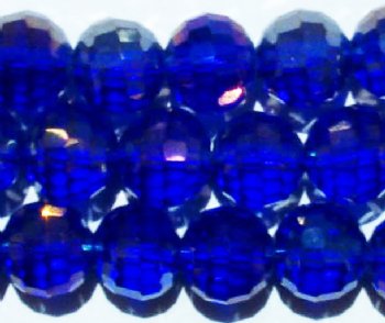27 8mm Faceted Round Cobalt AB Chinese Crystal Beads