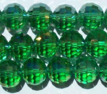 27 8mm Faceted Round Peridot AB Chinese Crystal Beads