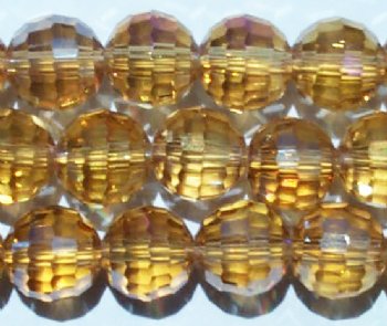 27 8mm Faceted Round Champagne AB Chinese Crystal Beads