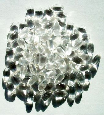 50 5x10mm Transparent Crystal Drop Beads