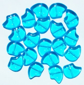 20 10mm Transparent Aqua Glass Bear Beads