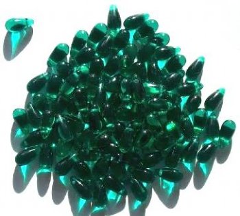 50 5x10mm Transparent Emerald Drops