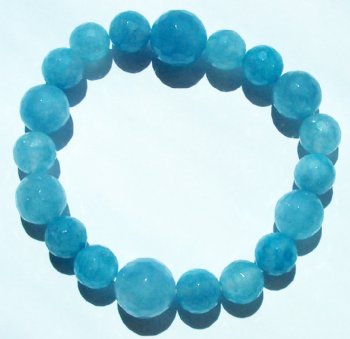 Faceted Aqua Agate Stretch Bracelet