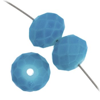 35 6x8mm Faceted Aqua Opal Chinese Crystal Donut Beads