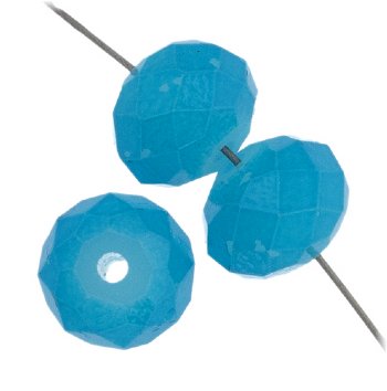 35 6x8mm Faceted Neon Blue Chinese Crystal Donut Beads