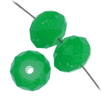 35 6x8mm Faceted Neon Green Chinese Crystal Donut Beads