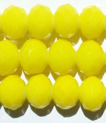 26 8x10mm Faceted Neon Yellow Chinese Crystal Donut Beads