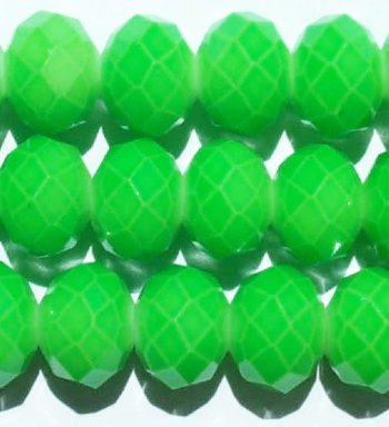 26 8x10mm Faceted Neon Green Chinese Crystal Donut Beads