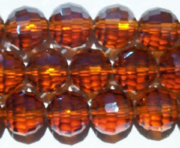 21 10mm Faceted Round Transparent Dark Topaz Lustre Chinese Crystal Beads